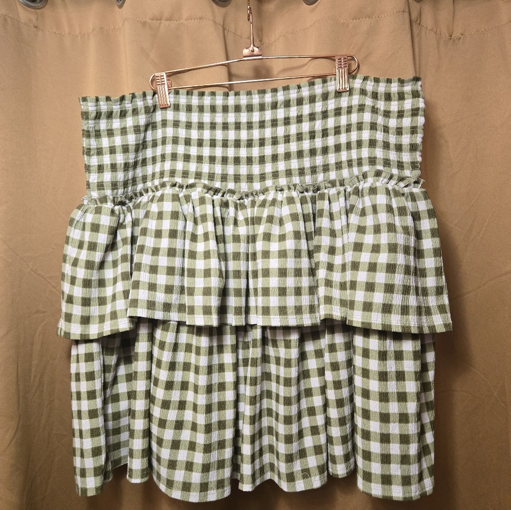 Cato 22/24 Ruffled Checkered Skater Skirt